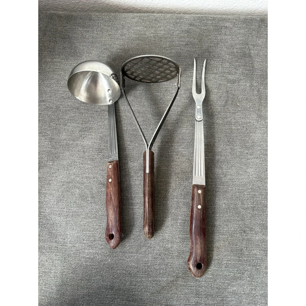 Vintage Imperial Stainless Steel Veri Sharp Ladle, Masher, Meat Carving Fork MCM